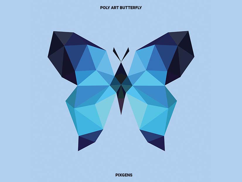 Flat Butterfly in geometric style